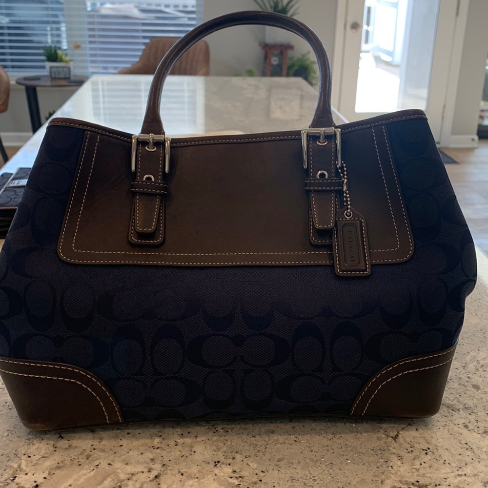 Coach monogram C handbag and wallet